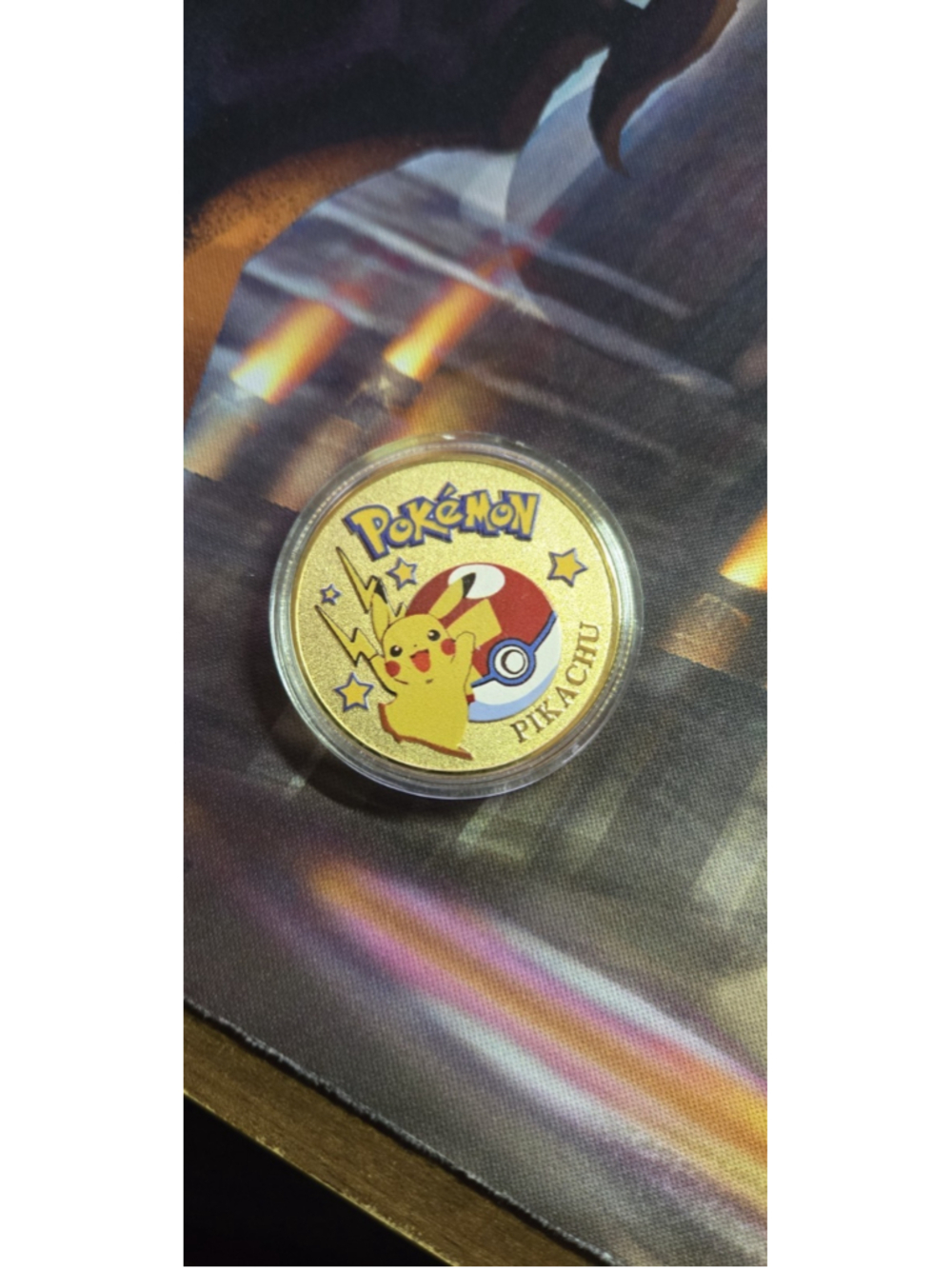 Pikachu/Ball Gold Metal Coin - MINT/NEW Pokemon Collectors Gift 1oz. 1.57"x1.57"